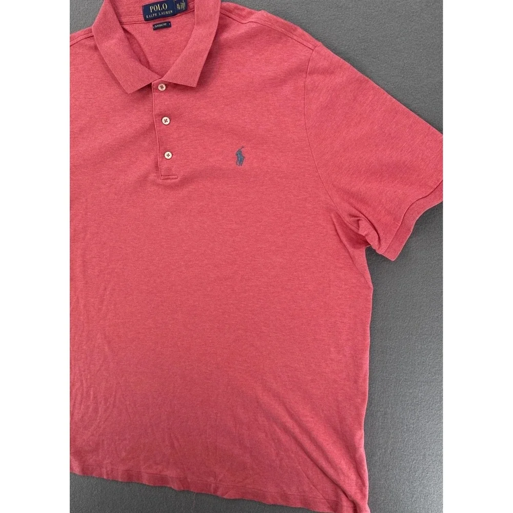 Polo Ralph Lauren Mens Slim Fit Polo Shirt Red Pink XL Short Sleeve NWOT